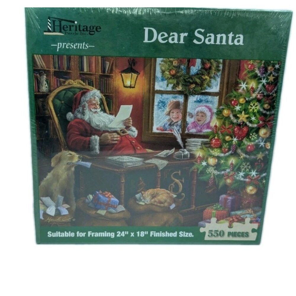 New sealed Heritage Jigsaw Puzzle Dear Santa 550 pieces 24" x 18"